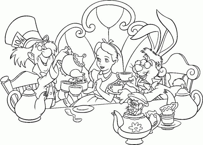 Alice in wonderland coloring book