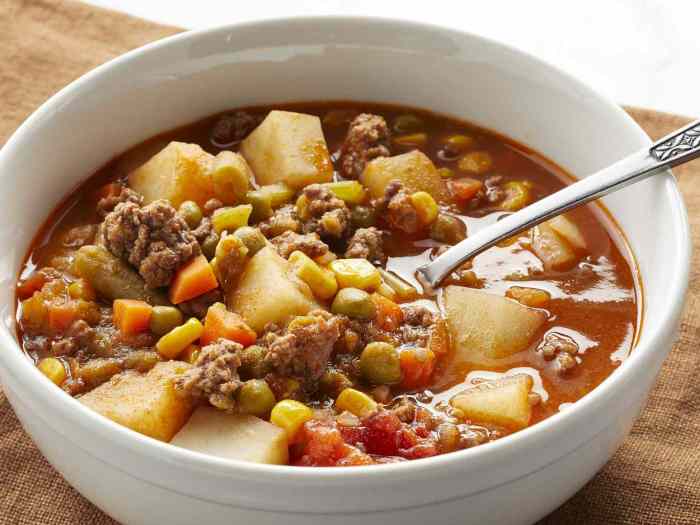 Vegetable soup recipes with ground beef